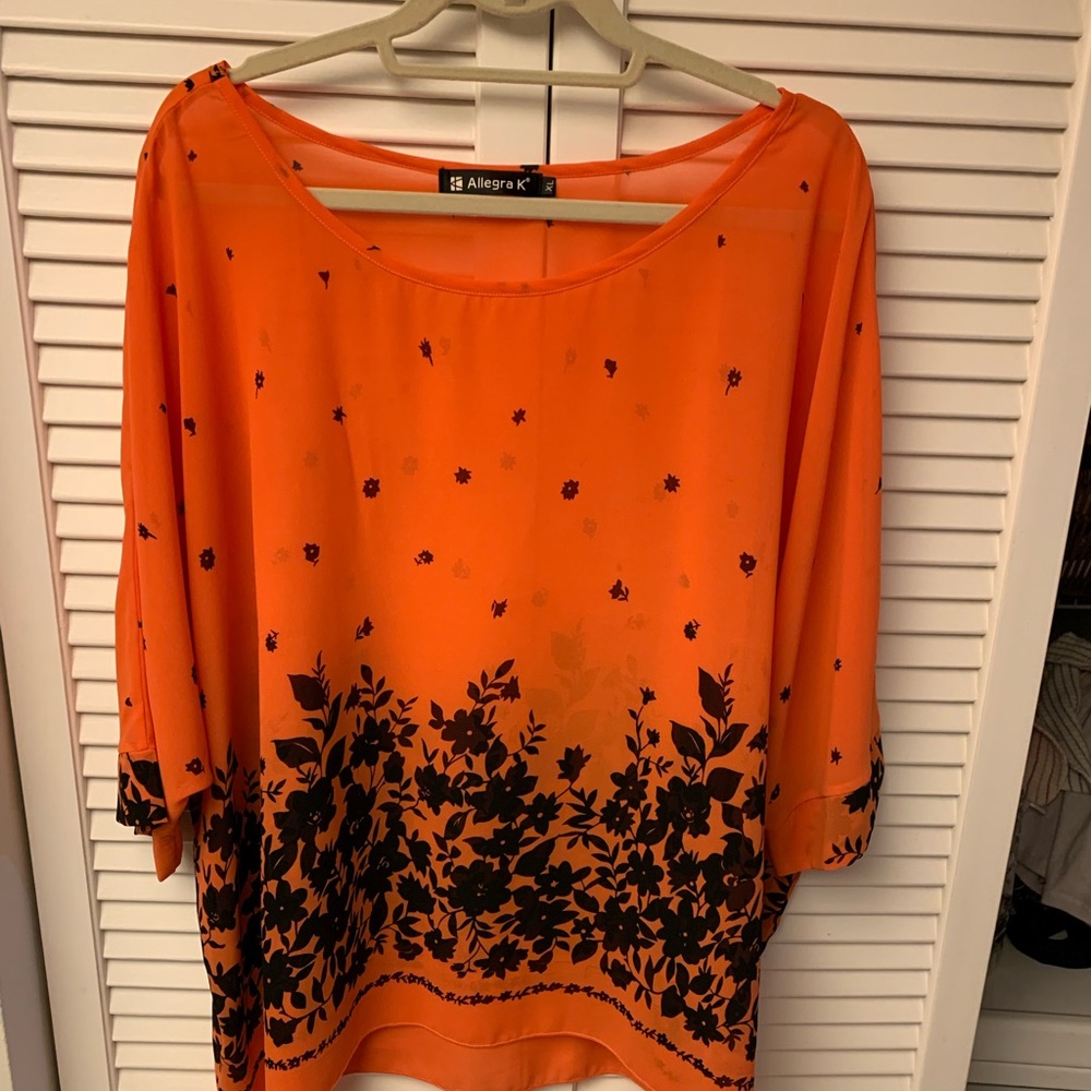 Allegra K xl sheer orange and Black